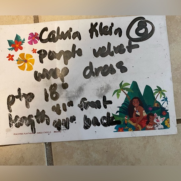 Calvin Klein Women's Purple Velvet Burnout Faux-Wrap Dress Size 8 - Picture 8 of 8